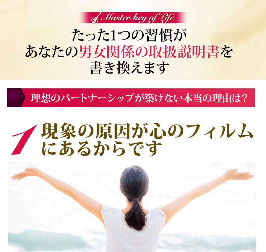 理想のパートナーシップが築けない本当の理由は？ １.現象の原因が心のフィルムにあるからです